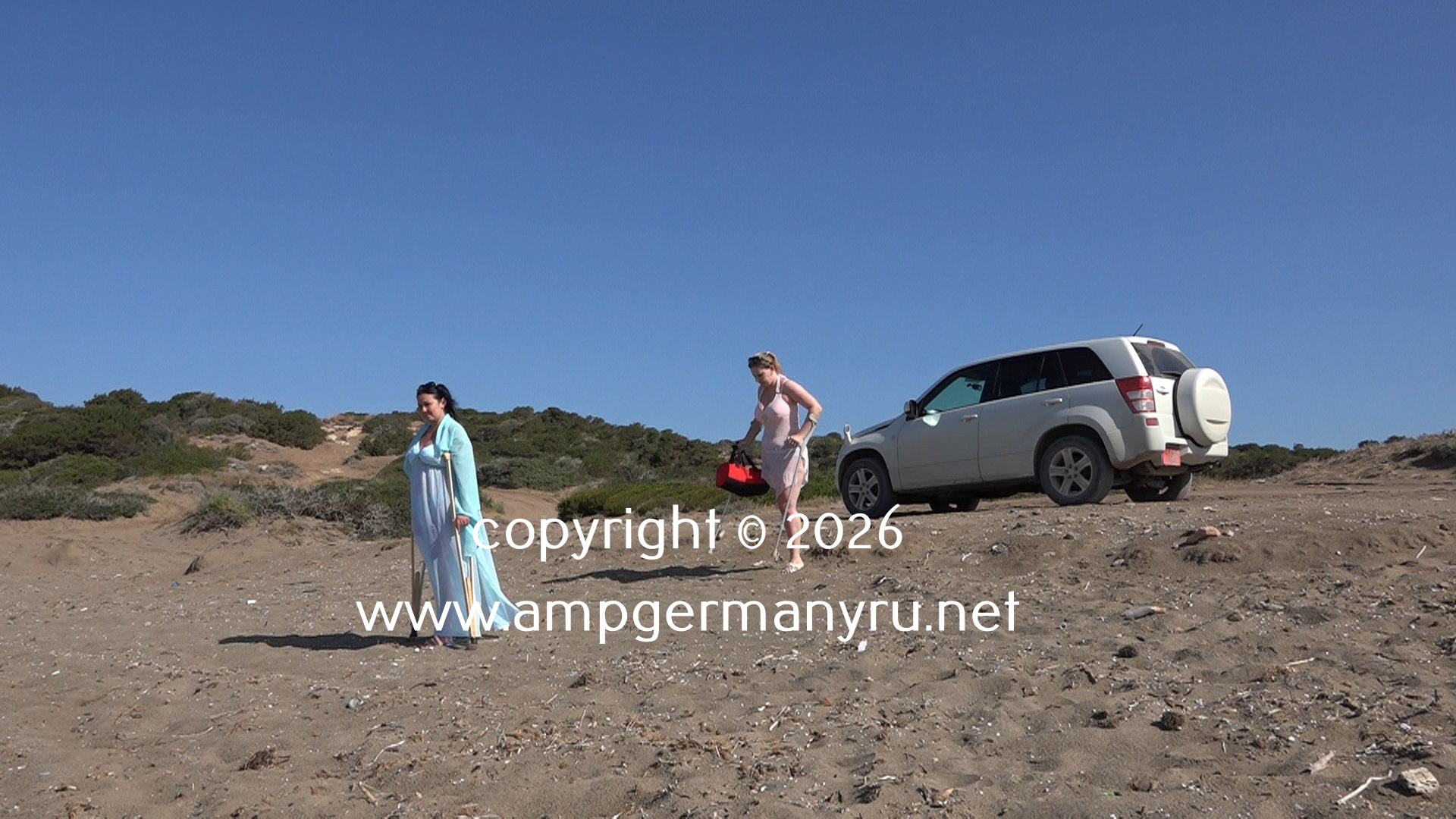 Nicole and Ksenia Empty Beach