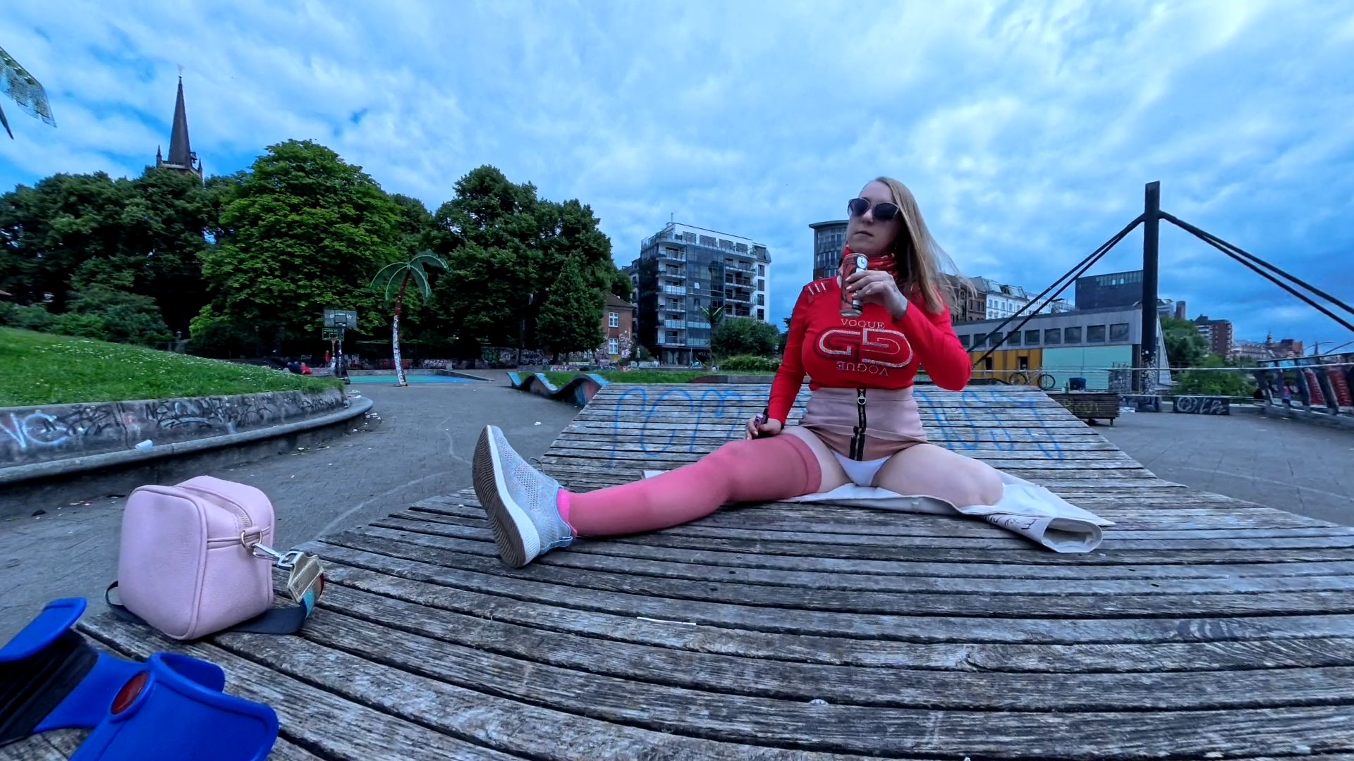 Olena St. Pauli Miniskirt Video 2